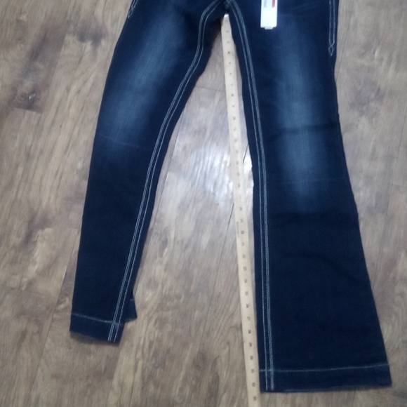 Rock Revival NWT Women's Jeans 27 Wide Leg Embellished Distressed - Picture 14 of 15